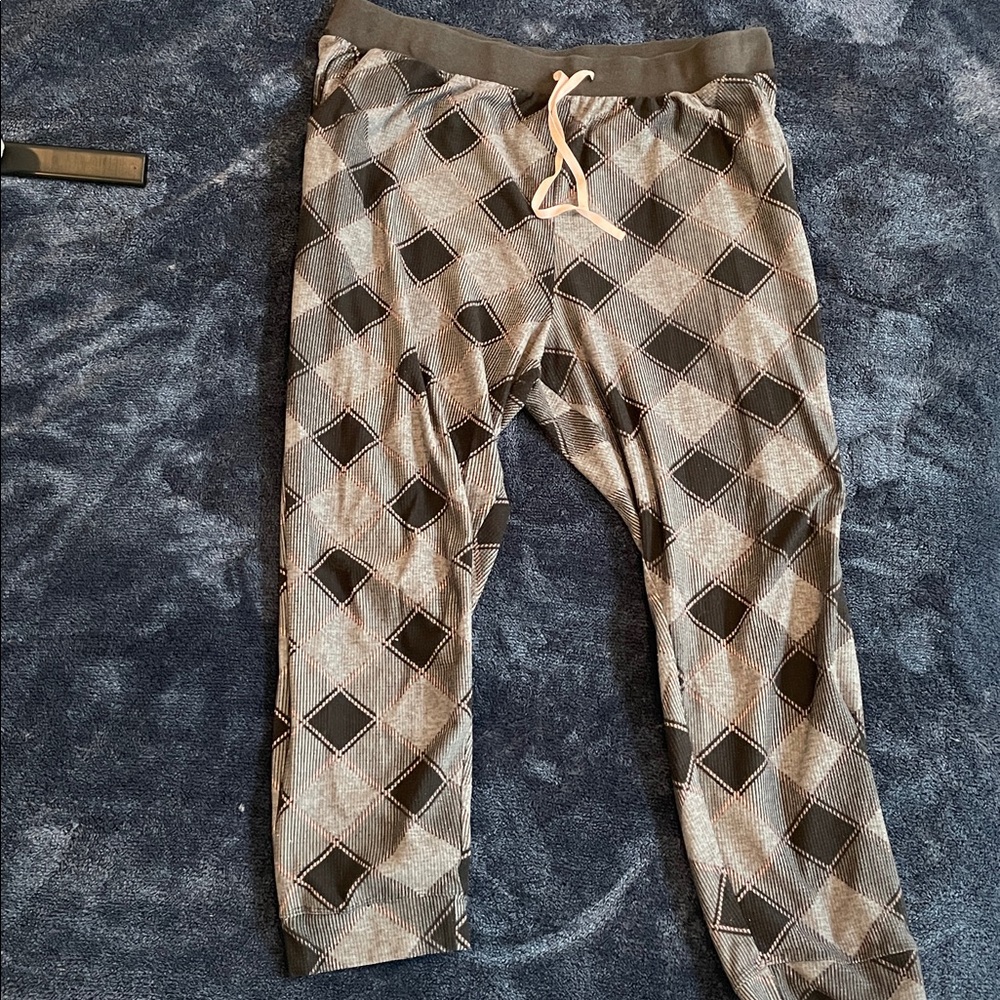 Cuddl Duds Black and Gray Plaid Pajama Pants